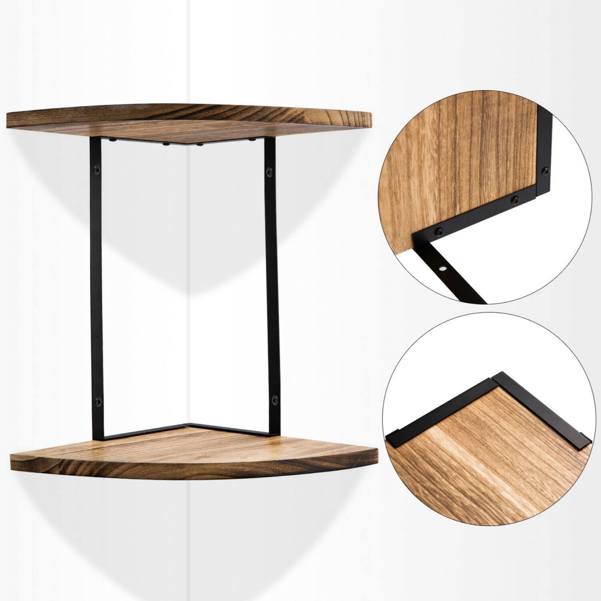 NEX™ 2-Tier Floating Wall-Mounted Solid Wood Shelves